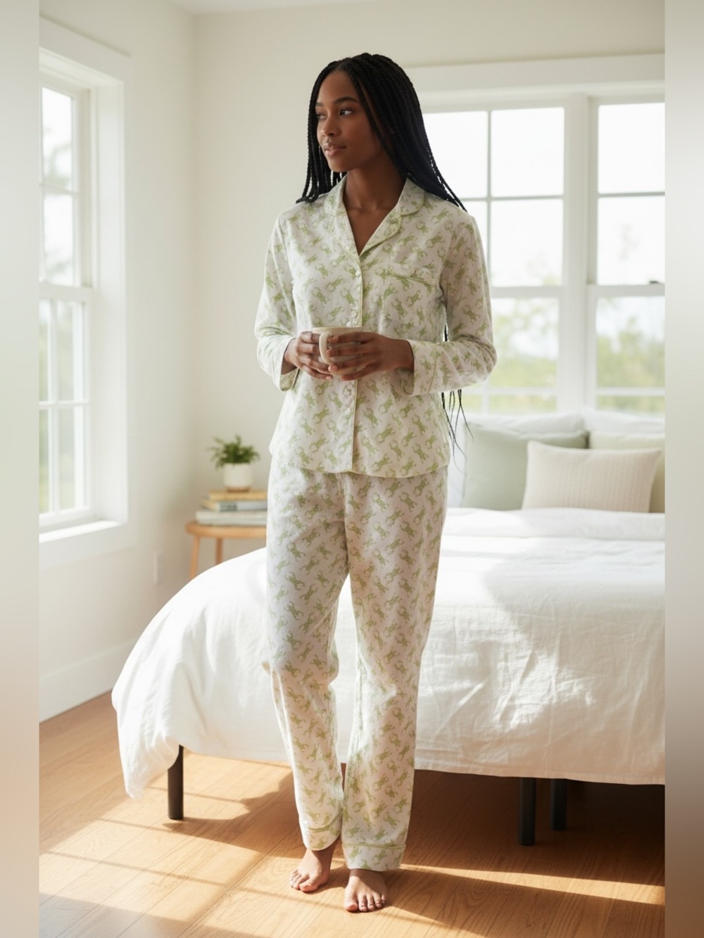 NWT Marigot Frog Print Long Pajama Set size XS